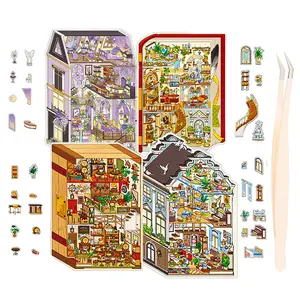 Old Money Series – 3D Foldable Scene Sticker Kit,DIY Buildable Miniature Diorama for Room Decor & Display,Vintage European Gift for Collectors & Craft Lovers, PET Sticker Set