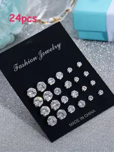Fashionable Rhinestone Decorated Earrings Set, Fashion Jewelry for Party, Everyday Accessory, Trendy All-match & Exquisite Jewelry for Birthday Gift, Ear Studs, Fashionable Jewelry Accessories