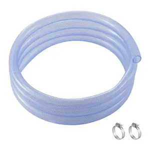 VEVOR Braided Clear Vinyl Tubing, 3/4" ID x 19/20" OD, 10FT Plastic PVC Tubing, Flexible and Cuttable Clear Hose, 1/10 in Wall Thickness, High-strength PVC Material for Aquarium Irrigation Swimming