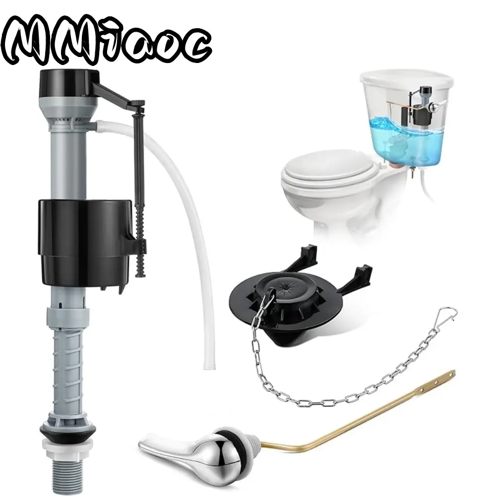 1 Set Toilet Flusher Replacement Kit with Water-Saving Fill Valve, Adjustable Toilet Repair Kit, 2-Inch Flapper & Side Mount Handle Lever - Easy Install Tank-Fit for Modern Low-Flow Toilets