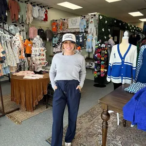 Umgee Navy Blue Lounge Pants with Pockets for Comfortable Wear