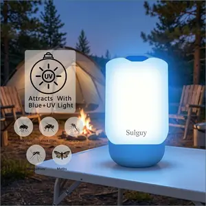 SULGUY Small Compact Plug-in Unit Dual-Light Trap, Clean Indoor Flying Insect Zapper with Adjustable Lighting for Bug Capture, House Flies, Gnats, Mosquitoes (Includes 2 Refills)