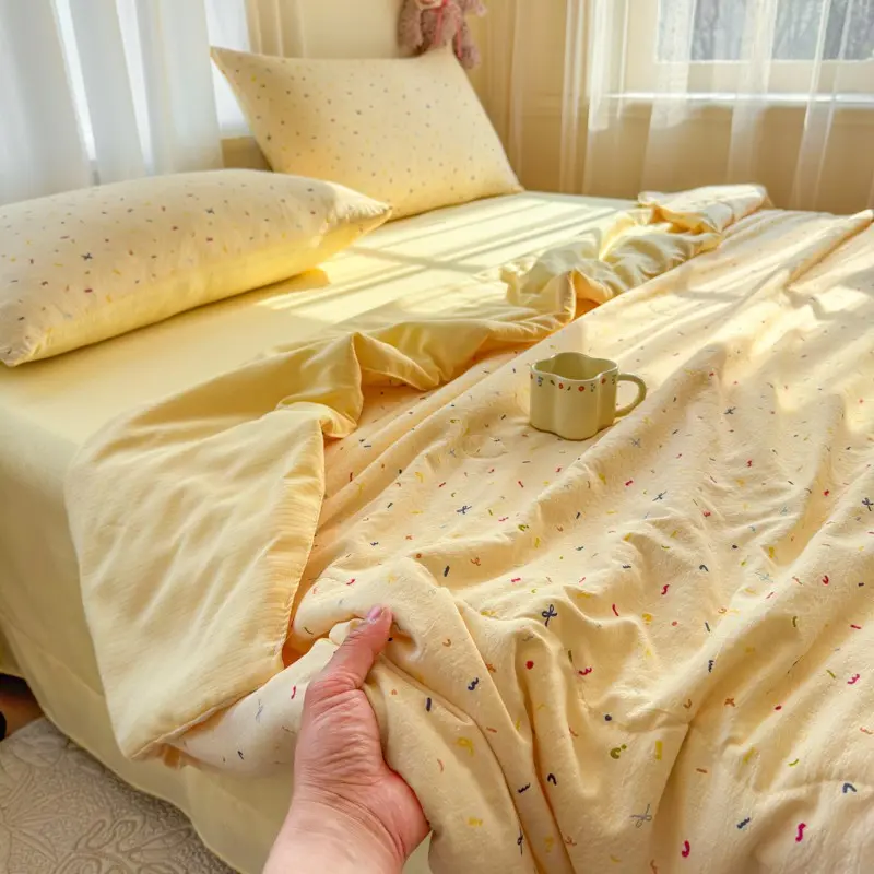 Korean Style Creamy Candy Cool Summer Blanket, Breathable and, Lightweight Air Conditioning Bedding, Cozy Bedroom Linen, Summer Cooling Blankets