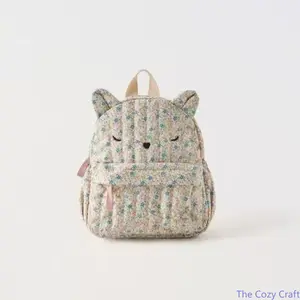 Kids Floral Cat Shaped Backpack | Cute Mini Toddler Animal Daypack, Stylish Lightweight Children Shoulder Bag for Little Boys Girls Kindergarten Daily Outdoor Play