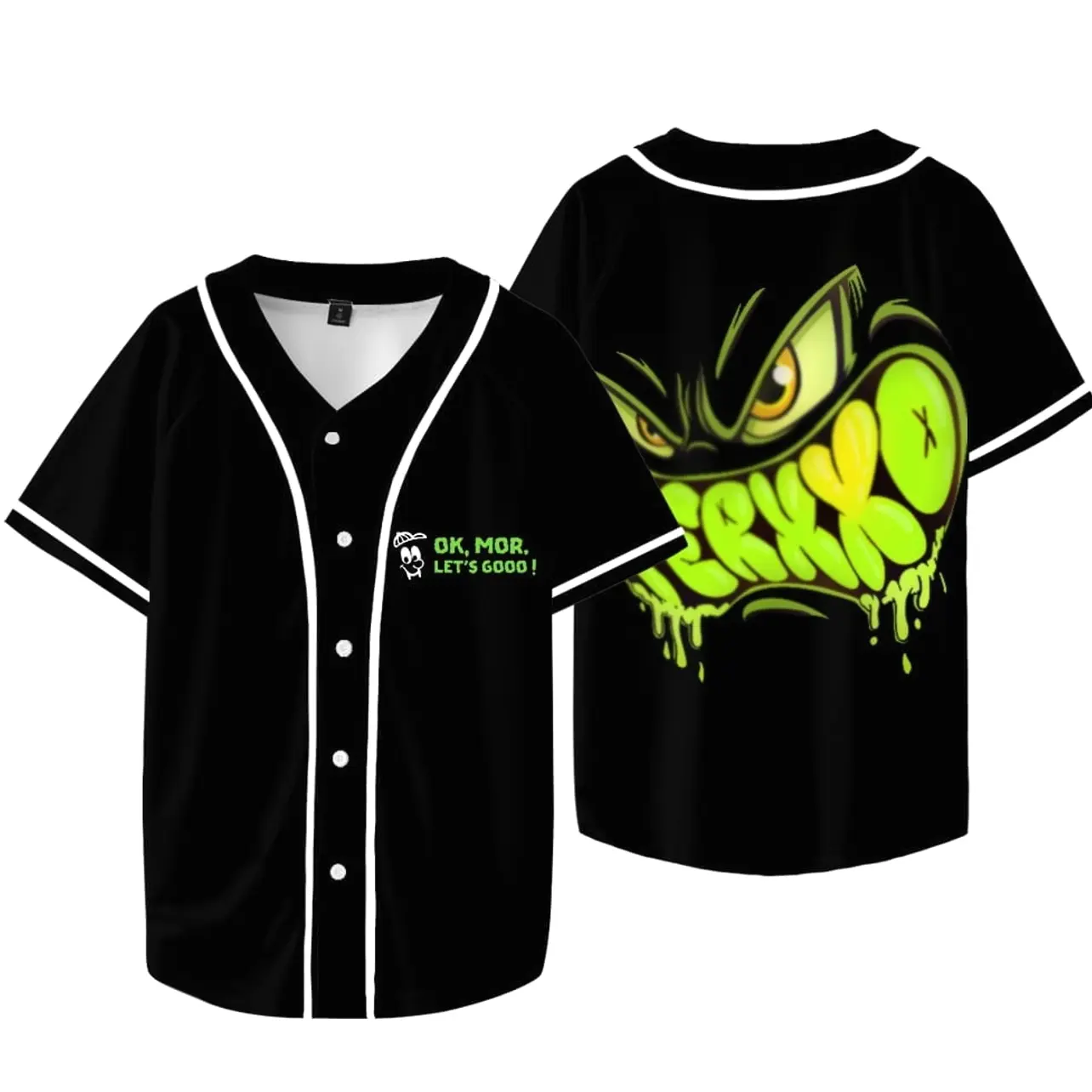 Feid Ferxxo Calipsis Merch Baseball Jersey Unisex V-neck Button Casual Short-sleeved T-shirt