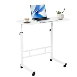 Adjustable Mobile Standing Desk, Laptop Cart on Wheels, Rolling Computer Cart for Home Office, Ergonomic Sit-Stand Workstation, Computer Desk for Standing or Sitting, Black, White, Walnut,23.7in/31.5in
