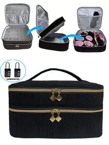 Privacy Lock Storage Bag, Personal Toy Organizer with Two Password Locks, Ideal for Home and Travel Privacy Protection, Cosmetic Storage Bag, Multifunctional Storage Bag