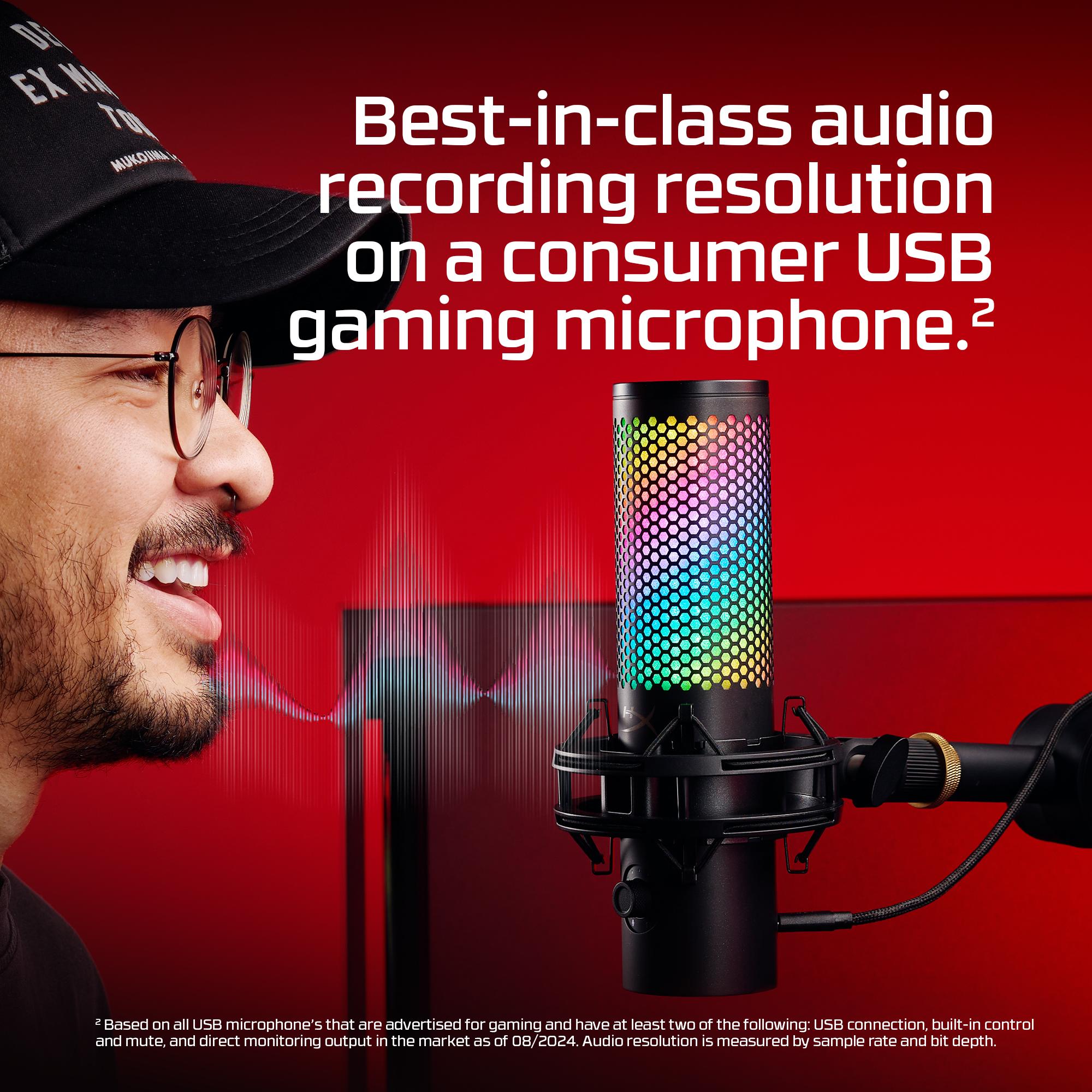 HyperX QuadCast 2 S USB Microphone with RGB Lighting, Tap-to-Mute Sensor, and Multifunction Knob for Enhanced Gaming Experience