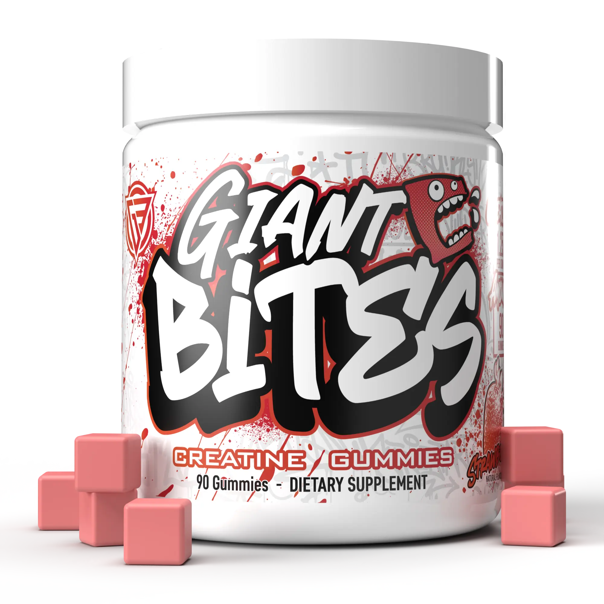 Giant Edg3 Giant Bites Creatine Loaded Gummies- 90 count Natural Organic Sugar Snack Sugar Snack