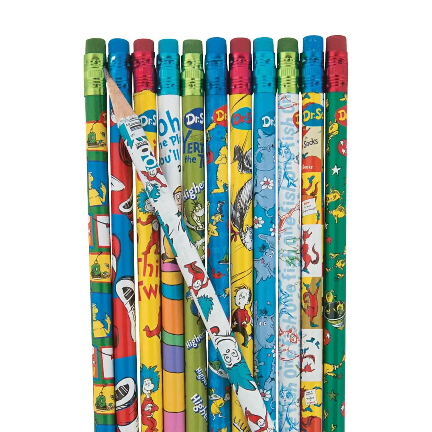 7 1/2" Bulk 72 Pc. Dr. Seuss™ Characters Wood Pencils