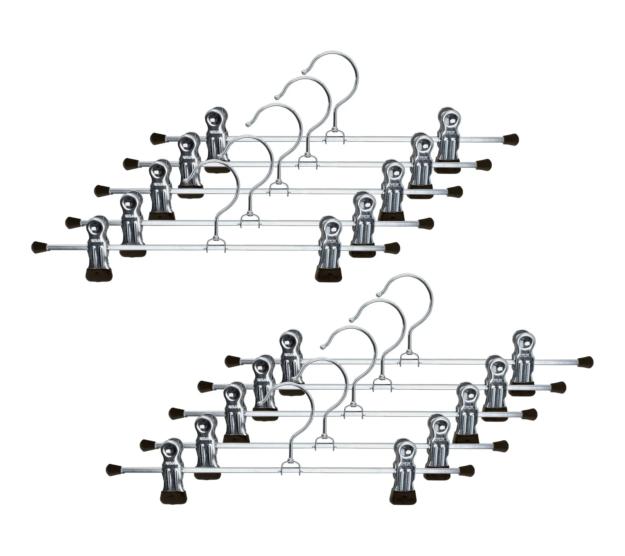 MAWA 10pc 12inch Pant/Skirt Adjustable Clip Hanger