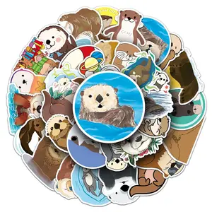 50pcs/set Cartoon Otter Sticker Sheets For Water Bottles, Skateboards, Notebooks, Laptop Decoration