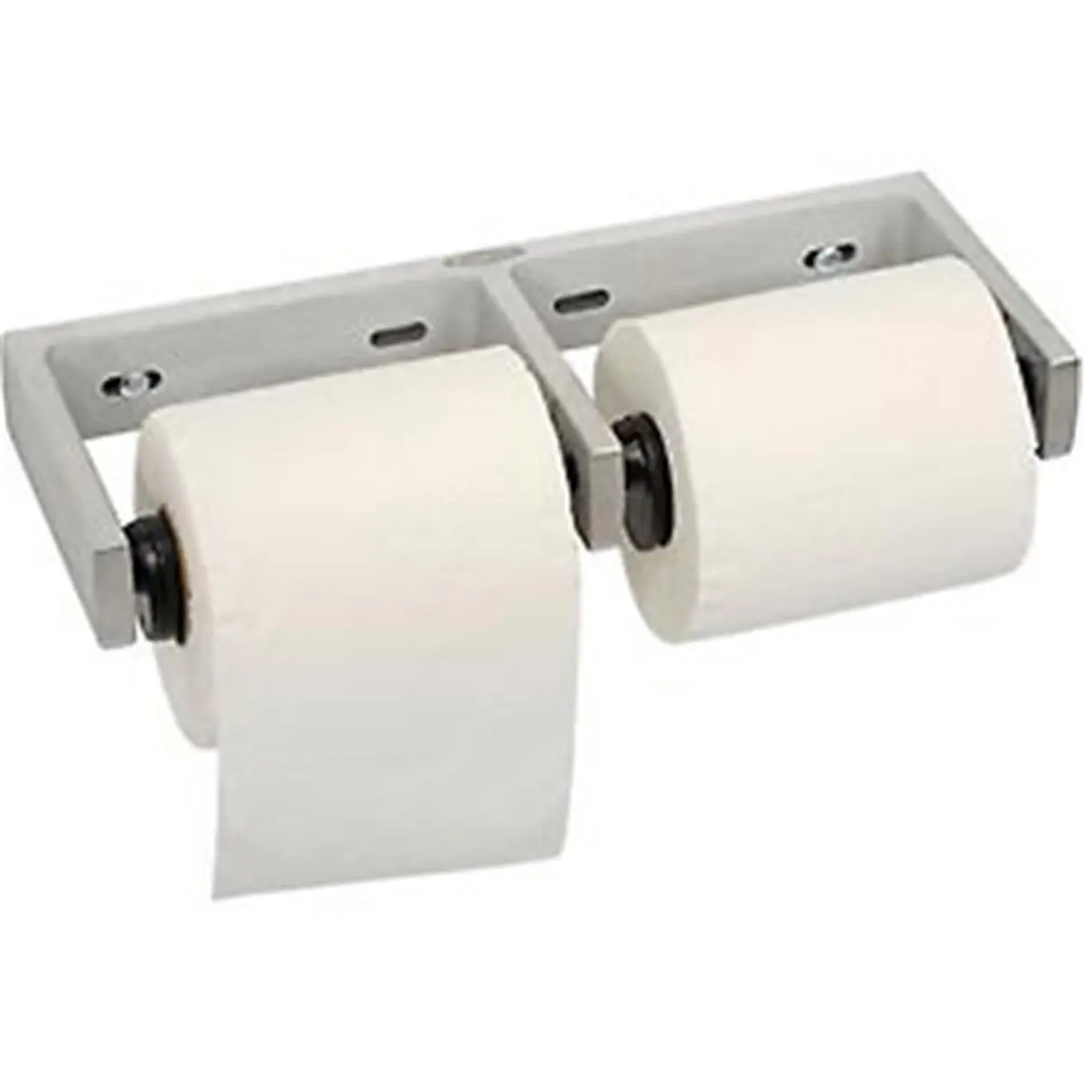 212 MAIN Bobrick ClassicSeries Double Tissue Dispenser - Satin Aluminium, Non-Controlled, Plastic-Surface Mount Bathroom Supply