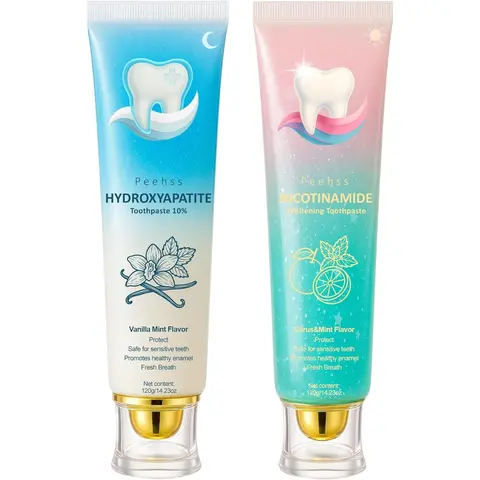 Hydroxyapatite Toothpaste 10% + Niacinamide Whitening Toothpaste, Enamel Repair & Gum Care, Nano Hydroxyapatite - Sensitivity Relief, Whitening, Fluoride-Free, Breath Freshening effective Oral health