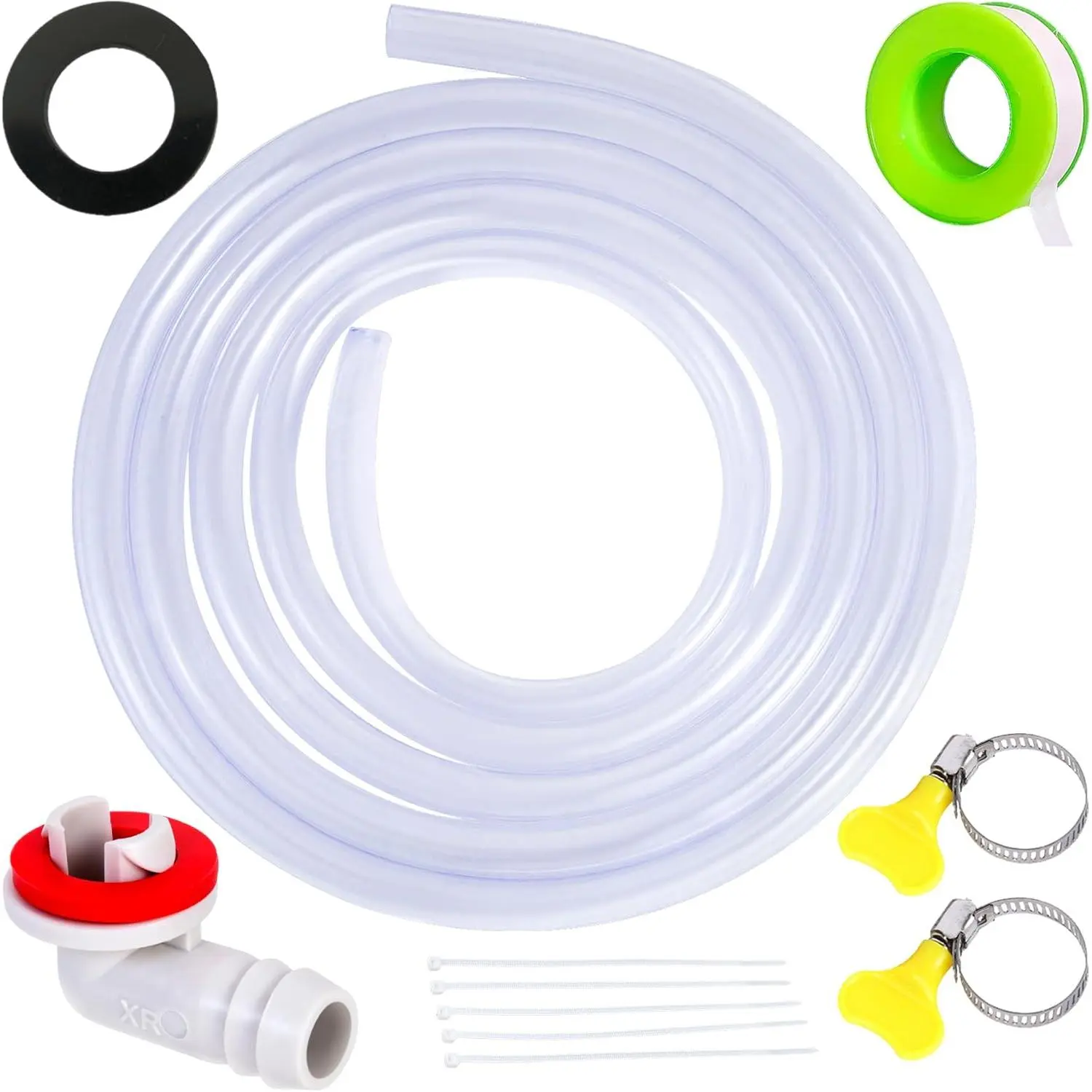 10  Air Conditioner Drain Hose, 3/5 '' Portable AC Drain Hose Connector,2.0MM Thick,Not Easily Deformed,Replacement for Universal Mini-Split AC Unit & Window Air Conditioning Unit