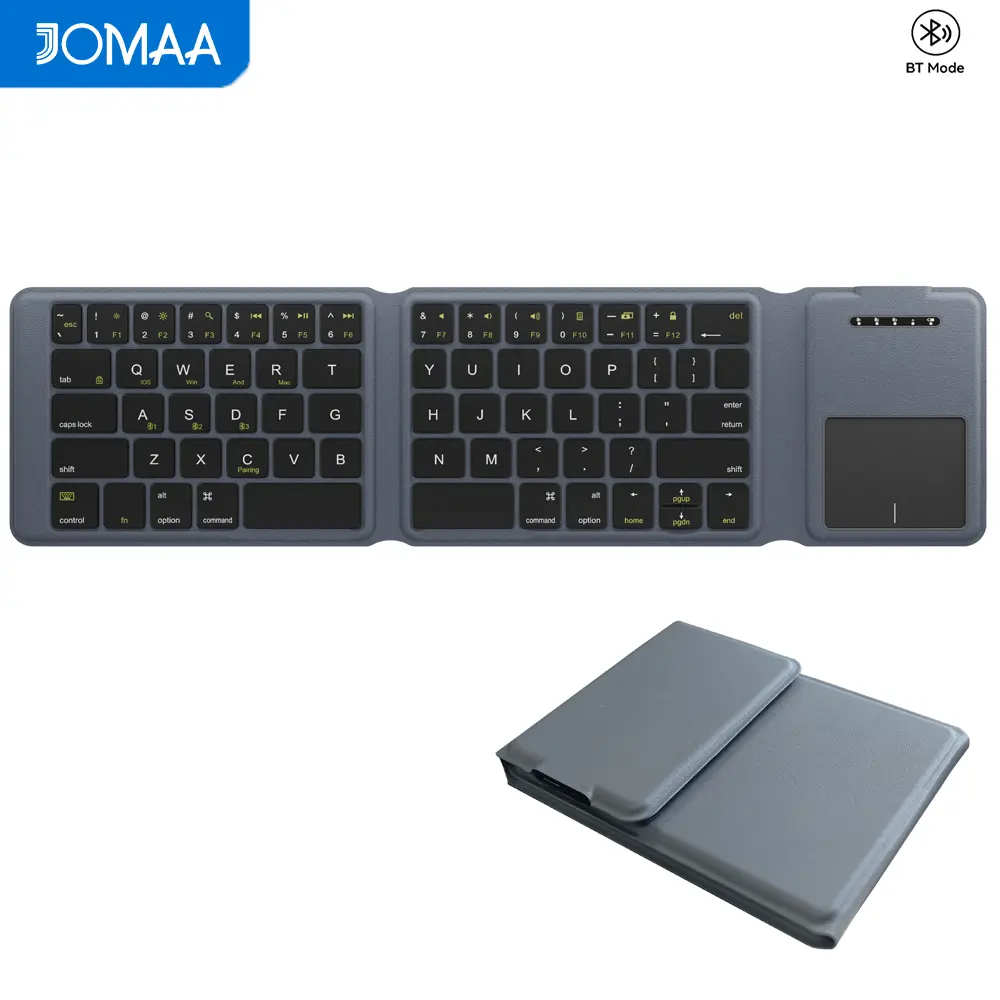 Tri-Fold Bluetooth Keyboard Case - Compatible with Win/iOS/Android/Mac, Portable & Slim, Multi-Touch Touchpad, Wireless Keyboard with Multi-Device Switching for iPad/iPhone/Smartphone/Tablet/PC/Laptop Visit the JOMAA Store