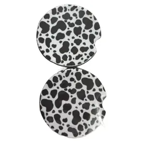 Car coaster cow print | cow car coaster | neoprene car coaster