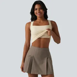 Halara Square Neck Built-in Bra Casual Tank Top B-E Cups