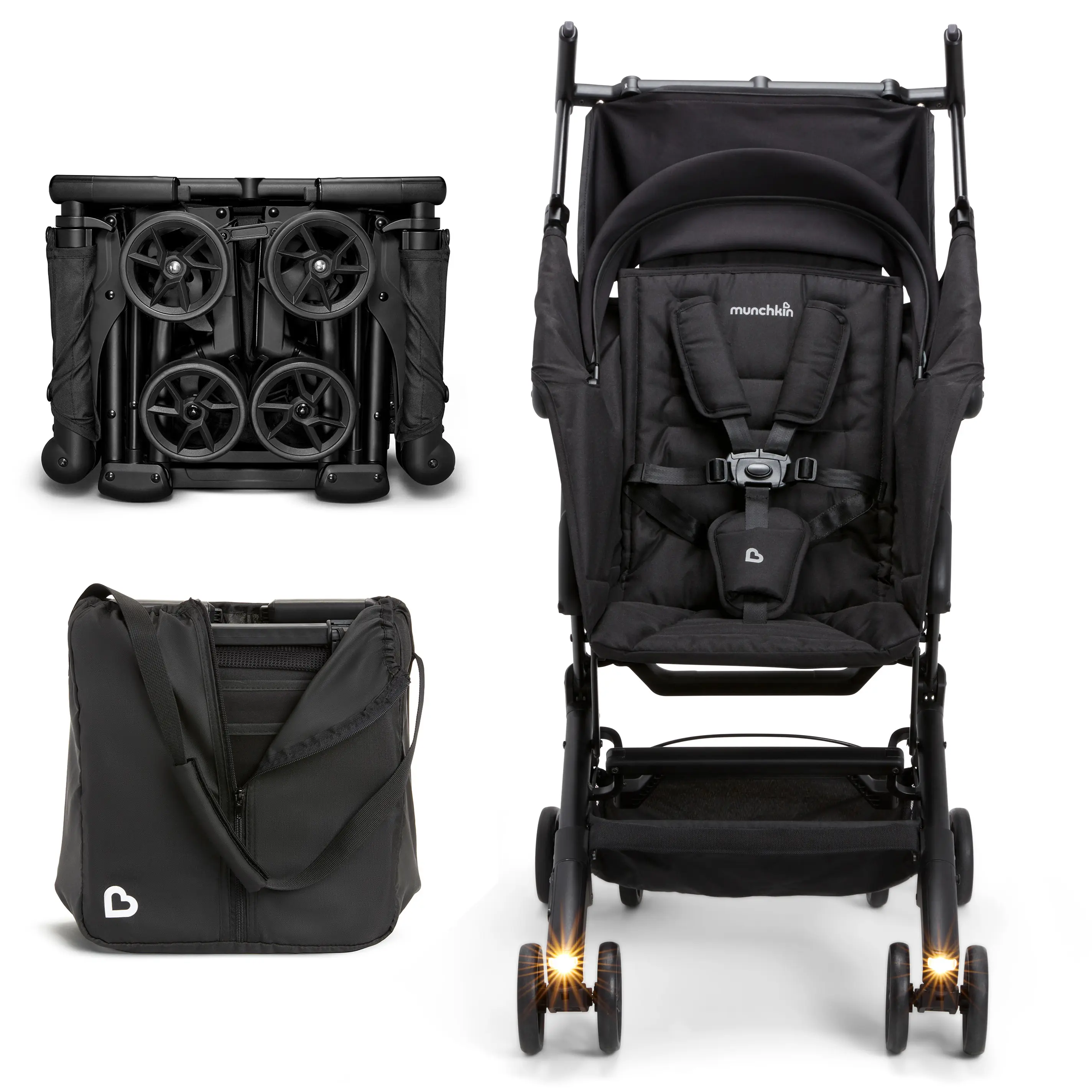 Munchkin Night Owl Folding Compact Travel Baby Stroller with Lights - Lightweight and Portable Munchkin Night Owl Folding Compact Travel Baby Stroller with Lights - Lightweight and Portable