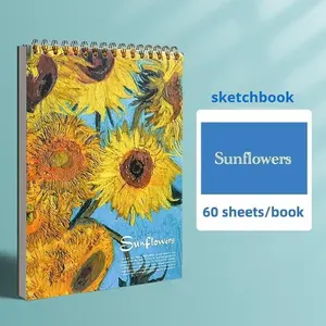 1 Piece Sketchbook, Top Spiral Bound Sketch Board, 1 Pack of 60 Sheets, Acid-Free Art Sketchbook Art Drawing Writing Paper, Suitable for Aduners Artists