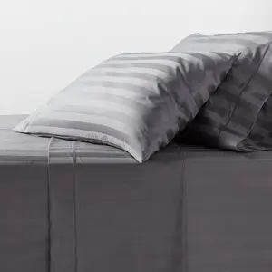 Queen 800 Thread Count Hotel Collection Sheet Set Damask Dark Gray Hem - Threshold