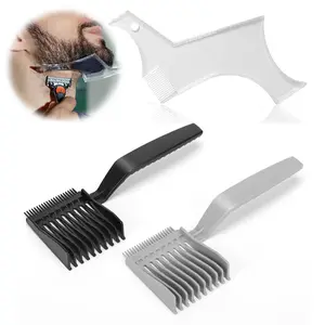 2 Packs Fade Comb for Men,For Home or Salon or Professional Use,gradient hair cutting tools,Curved Positioning Supplies (Gray/Black)