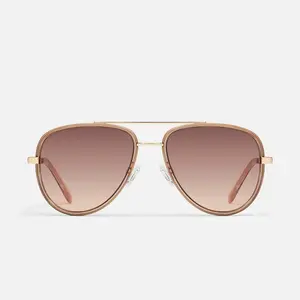 ALL IN MEDIUM Aviator Sunglasses Frames Trendy Casual Acetate with Standard Metal Arms & Adjustable Silicone Nose Pads