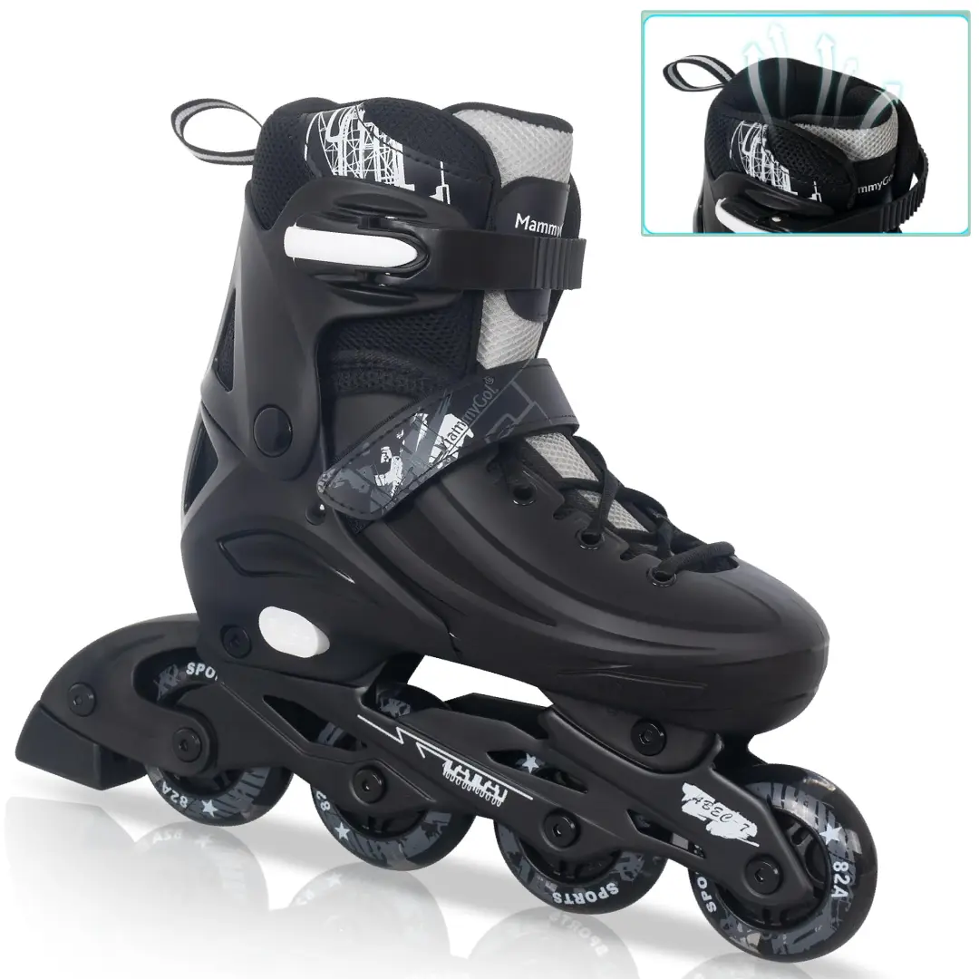 Light-Up Inline Skates for Kids Teens Adults, 8 Shooting Star Glow Wheels, 4 Size Adjustable, Hard Shell Protection, Triple Closure, Premium Gift Box for Beginners