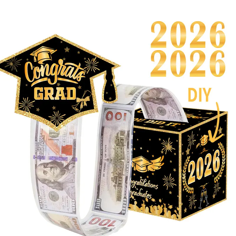 Graduation season black and gold star-themed graduation party scene decoration props, graduation ceremony surprise gift money draw box, Graduation Party Decorations, Graduation Gifts
