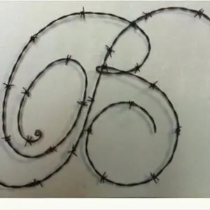 Barbed Wire Art Initial - Simple and elegant Design Featuring impressive Barbed Wire Shapes
