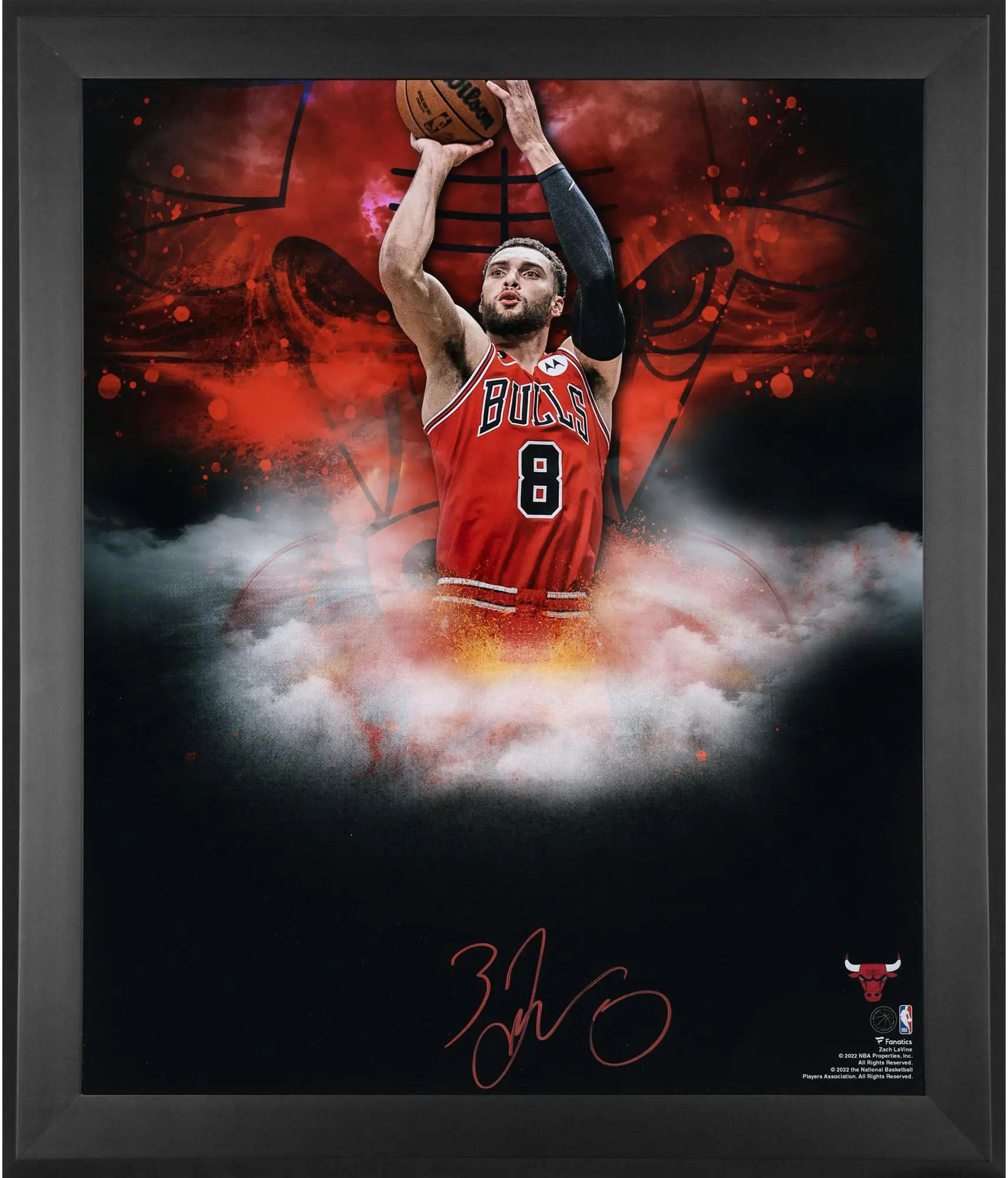 Zach LaVine Chicago Bulls Framed Autographed 20" x 24" In Focus Photograph - Fanatics Authentic Certified