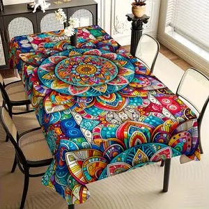 Bohemian Printed Picnic Table Cover – Washable Fabric for Home & Parties