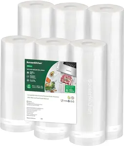 Vacuum Sealer Rolls Bags, 6 Pack – 3 Rolls 11" x 20' + 3 Rolls 8" x 20', Commercial Grade BPA-Free Bag Rolls, Durable Custom Size Food Vacuum Bags for Storage and Sous Vide Cooking