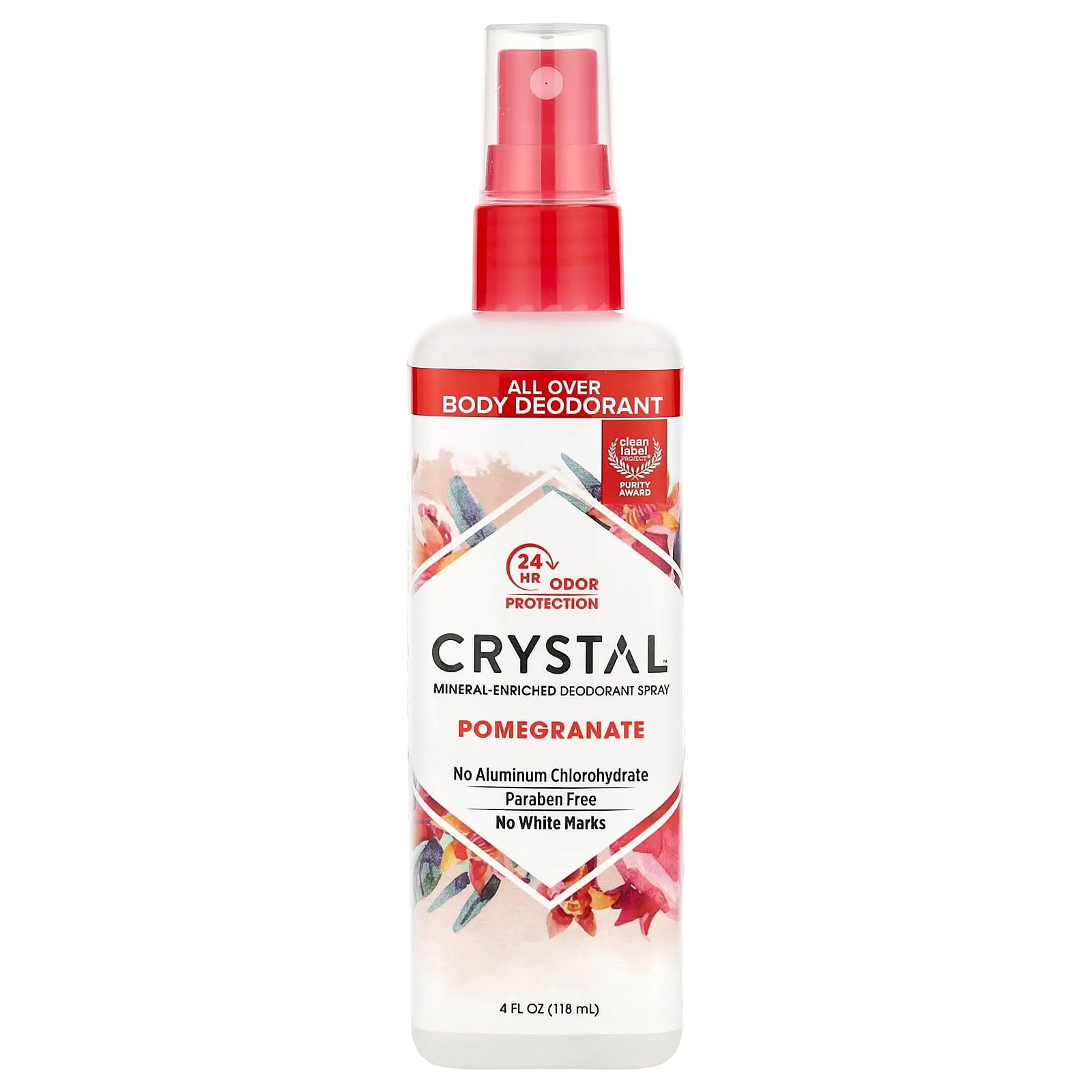 CRYSTAL Mineral-Enriched Deodorant Spray, Pomegranate, 4 fl oz (118 ml)