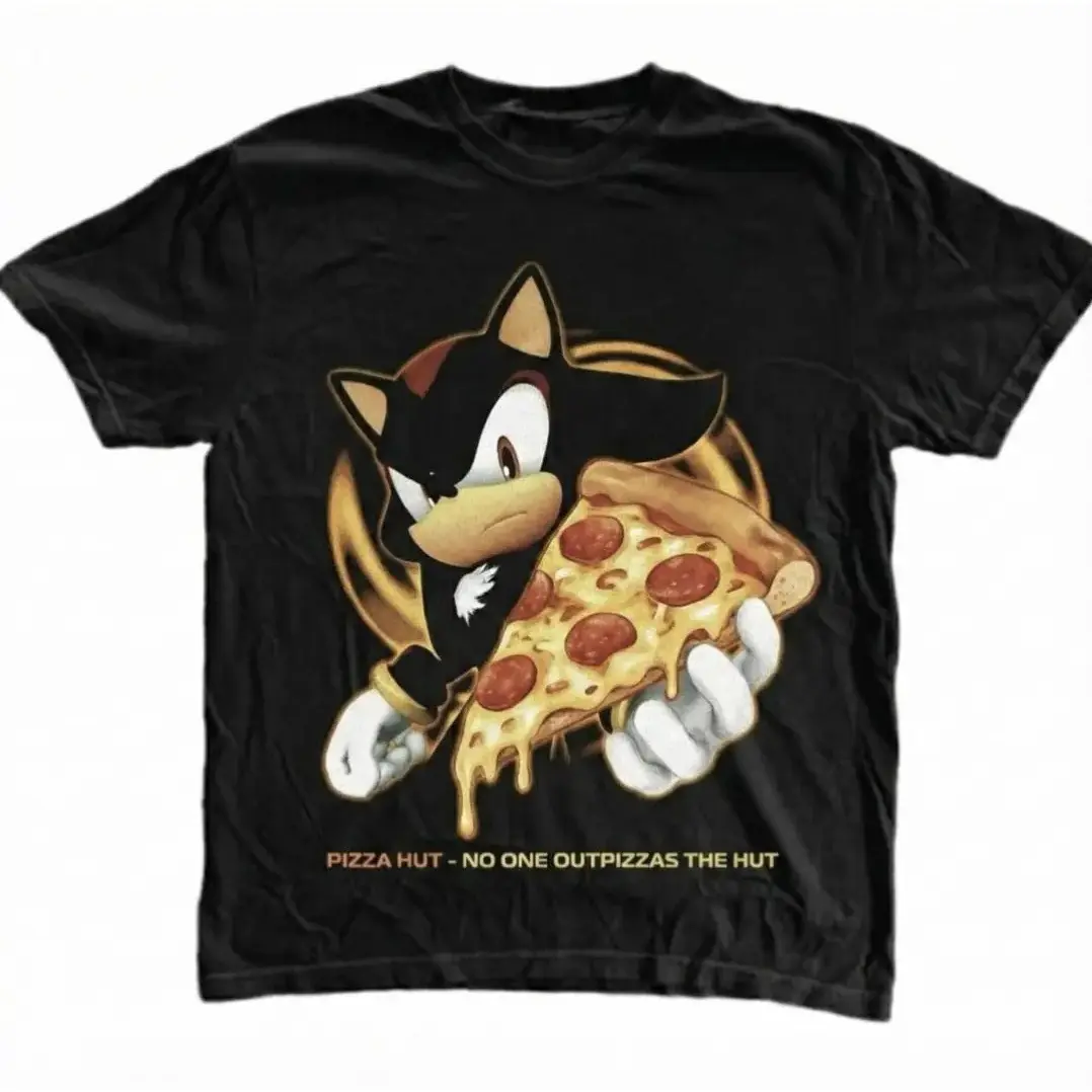 Take The Pizza T-Shirt, Shadow the Hedgehog Shirt, Game Shirt, Unisex Graphic Tees Gothic Grunge Y2k Emo Scene Amity Affliction Style Clothes Menswear Womenswear Streetwear