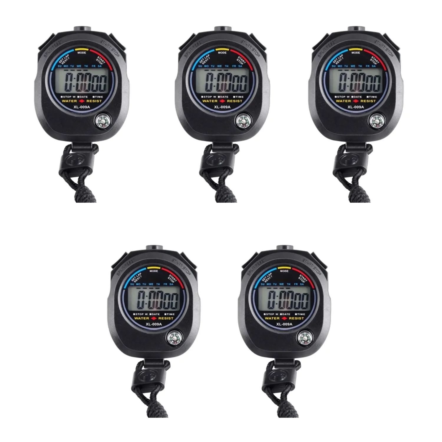 5Pack Multi-Function Electronic Digital Sport Stopwatch Timer, Large Display with Date Time and Alarm Function,Suitable for Sports Coaches Fitness Coaches and Referees - Home Improvement.