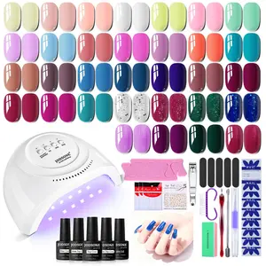 JODSONE 36 PCS Gel Nail Polish Starter Kit UV Light and Dark Series Gel Nail Set No Wipe Base Matte and Glossy Top Coat All Kinds of Manicure Tools