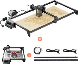 Longer New Upgrade RAY5 20000mW Laser Engraver Bundle with Air Assist Kit & Y-Axis Extension Kit, 15.7"x33.5" Engraving Area, DIY Cutting Tool for Metal, Acrylic, Wood, Glass, Leather - High Precision, Class IV