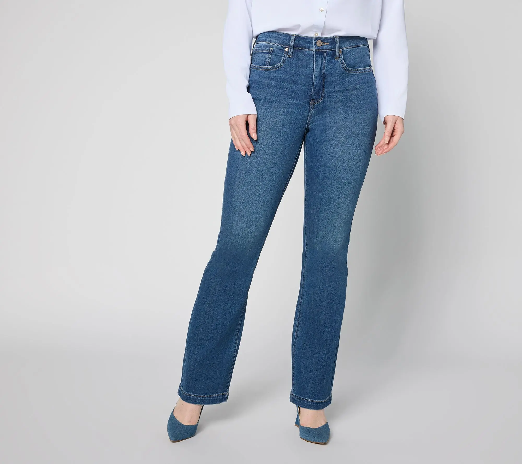 NYDJ Petite Sure Stretch High-Rise Barbara Bootcut Jeans- Petite