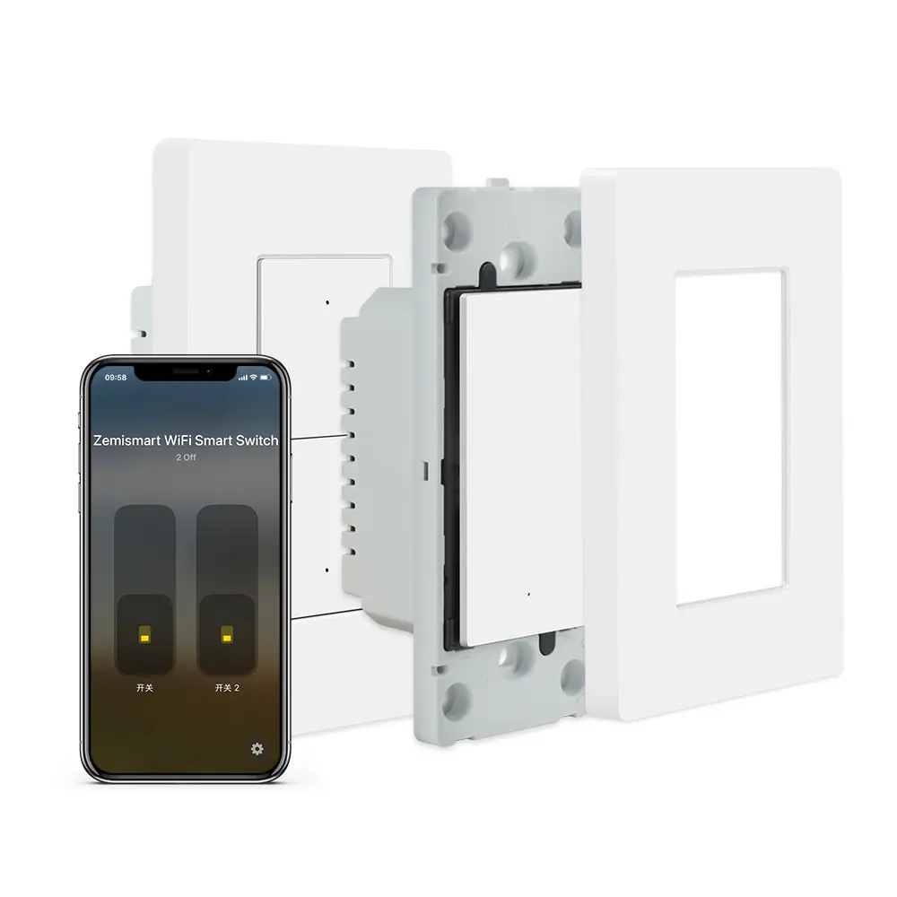 Matter Smart Light Switch Neutral Wire Required, WiFi Smart Switch, 3-Way Compatible, 2 Gang, Works with Apple HomeKit Google SmartThings, NOT for Alexa