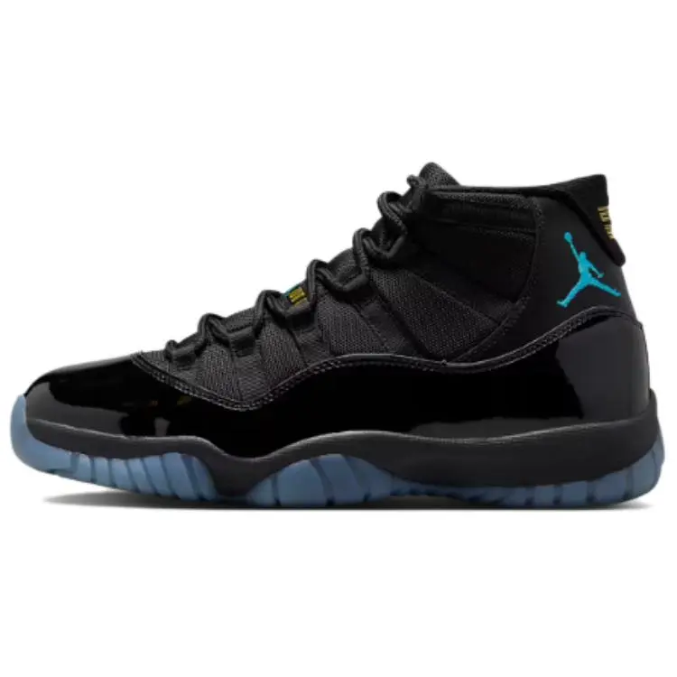Men's Jordan 11 Retro Gamma Blue 2025 High-Top Lace-Up Logo Casual Trainers, Fashionable Sports Shoes, High Top Athletic Hoops Shoes