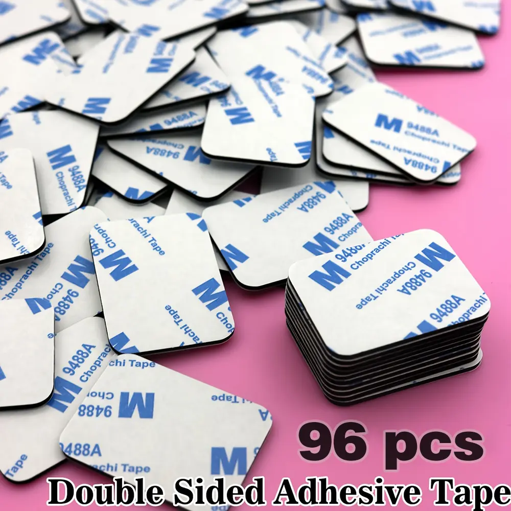 96pcs rectangular black double-sided strong adhesive tape set, Strong adhesion, detachable, EVA foam pad, 30*40mm double-sided adhesive foam pad, self-adhesive