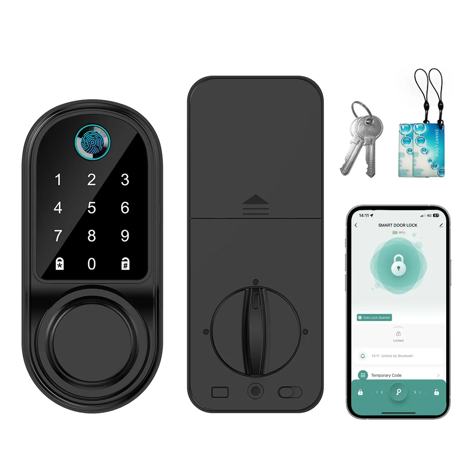 Smart Lock, Biometric Fingerprint Door Lock with App Control, Auto-Lock, Waterproof for House/Villa