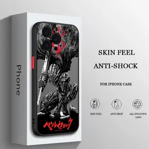 Berserk Anime Animal Phone Case for iPhone 17,16,15,14,13,12,11,Air,Pro,Max,Plus - Colorful Frosted Translucent Accessories with Resistance,Protection & Personalized Protective Casing