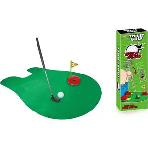 Toilet Golf Toilet Mini Set Leisure Entertainment Sports Toys,Potty Golf Drinker Toilet Toy Potty Putter Putting Golfing Game Indoor Practice Mini Golf Set Golf Training Accessory,  Birthday, Christmas, Valentines Gifts for Men, Husband, Boyfriend, Him