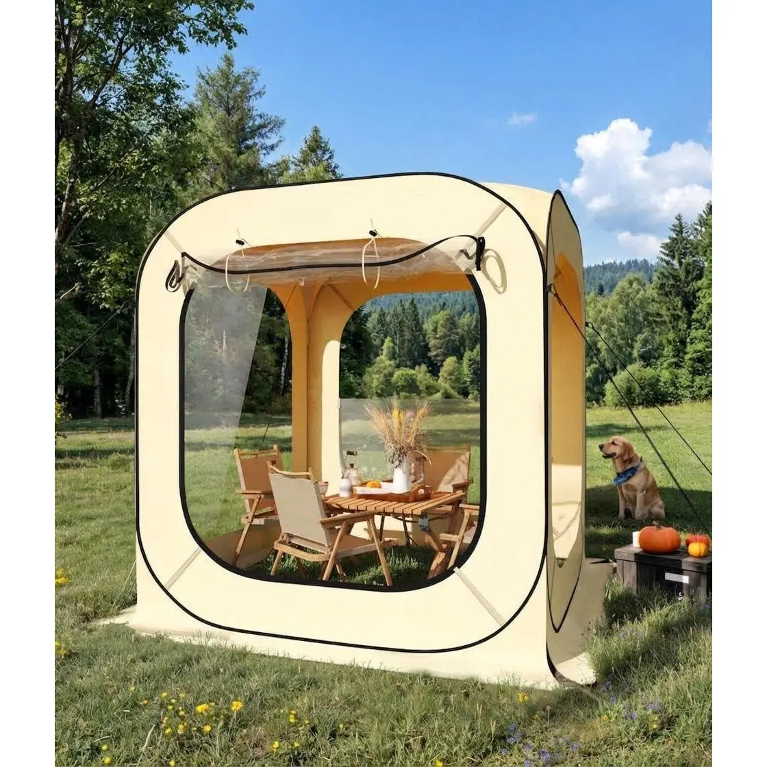 Garvee 6x6 FT Outdoor Pop Up Bubble Tent, 2-3 Person Garden Dome Igloo Tents with Rainproof & Windproof Design for Camping, Backyard Events and Beach