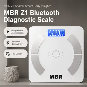 White Bluetooth Diagnostic Scale MBR  Z1  for Smart Body Insights with Multiple Measurements and Bluetooth Connectivity