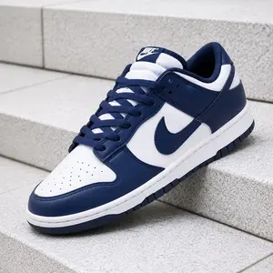 Nike Dunk Low White Midnight Navy HF5441-107 Men's Fashion Sneaker New