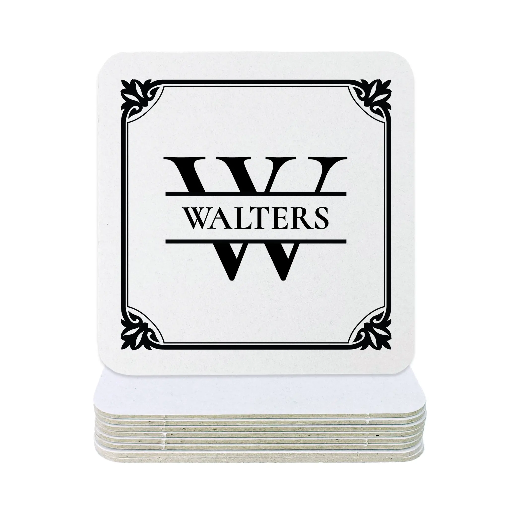 Framed Monogram Family Name Coasters