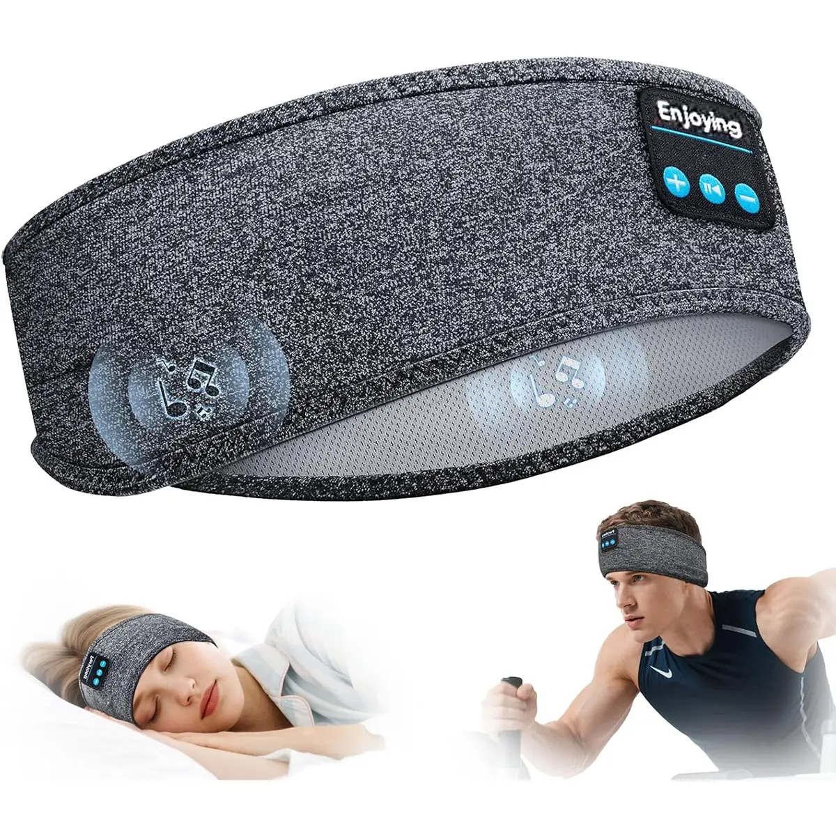 Enjoying Sleep Headphones, Wireless Sleep Earbuds, Headphone for Sleeping Bluetooth Headband Headphones Headsets with Thin Speakers, Sleeping Headphones for Workout, Yoga, Travel, Gift for Women Men